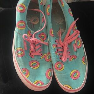 Vans Men’s Teal and Pink Donut Sneakers sz 9.5